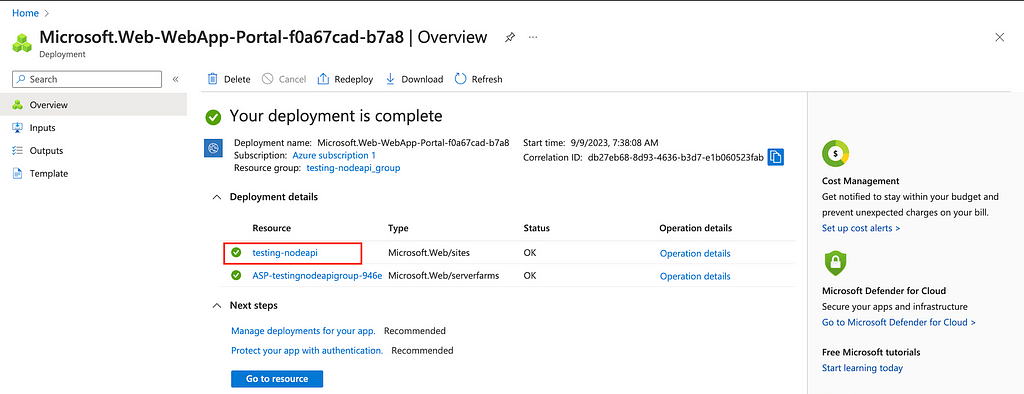 Deploying a Node.js Express API to Azure Web App with GitHub